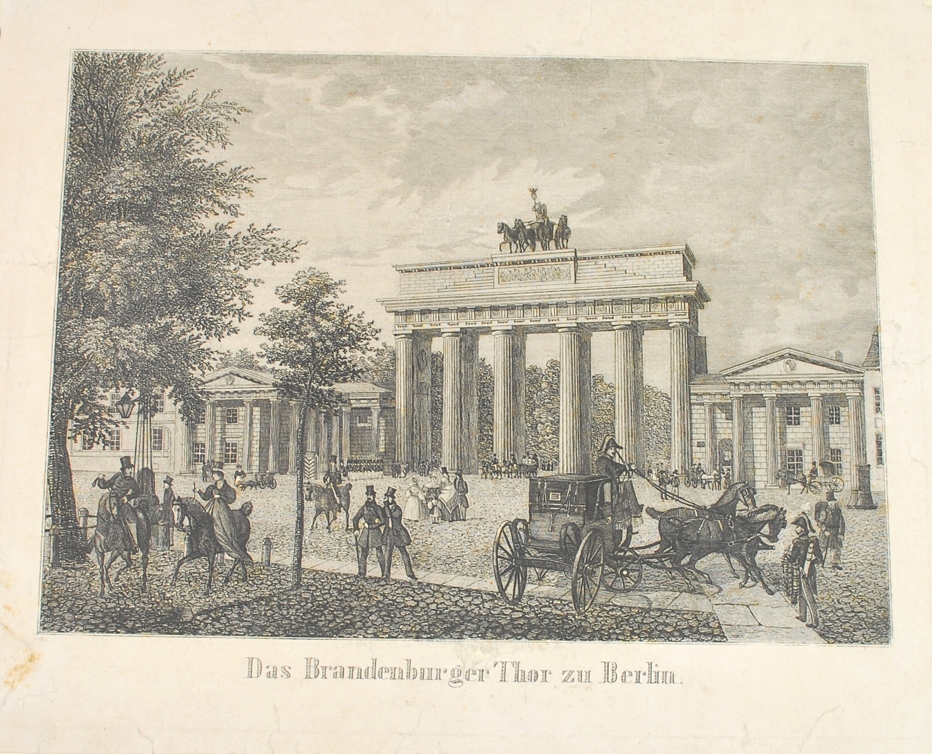 Kupferstich - Berlin, Brandenburger Tor (Kulturhistorisches Museum Schloss Merseburg CC BY-NC-SA)