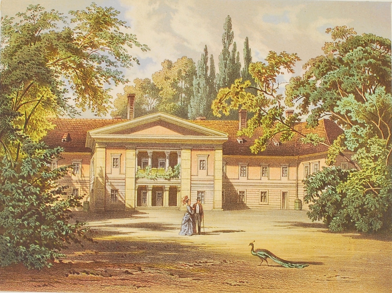 Lithographie - Ansicht Herrenhaus Bedra (Kulturhistorisches Museum Schloss Merseburg CC BY-NC-SA)