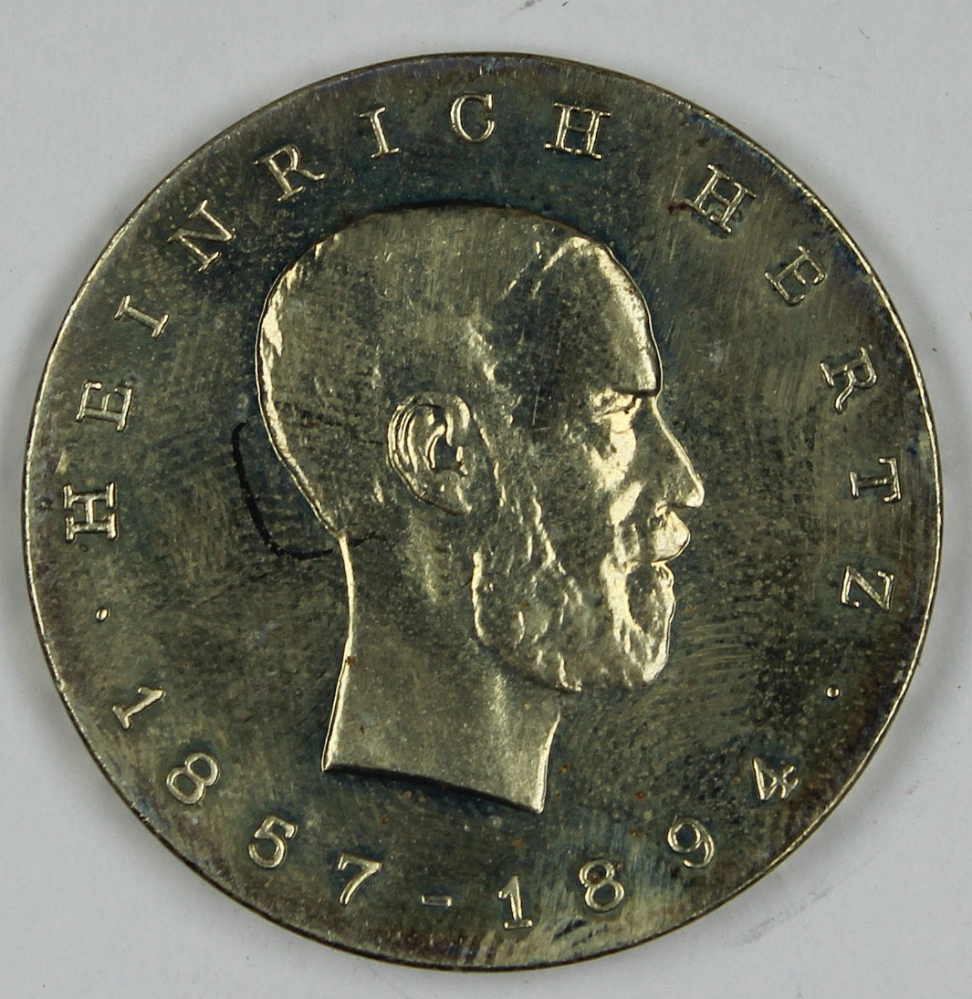 5 Mark der Deutschen Demokratischen Republik, Heinrich Hertz, 1969 (Museum Wolmirstedt RR-F)