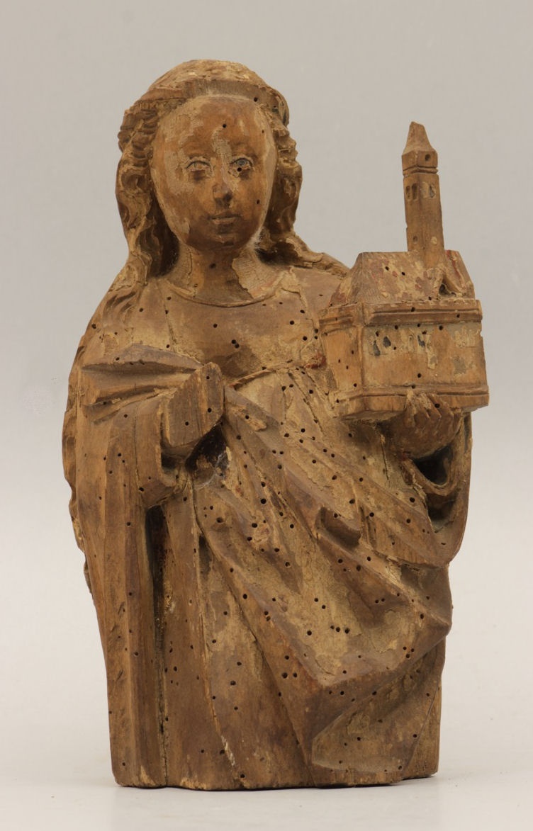 Heilige mit Kirchenmodell aus der Dorfkirche von Mehmke (Johann-Friedrich-Danneil-Museum Salzwedel CC BY-NC-SA)