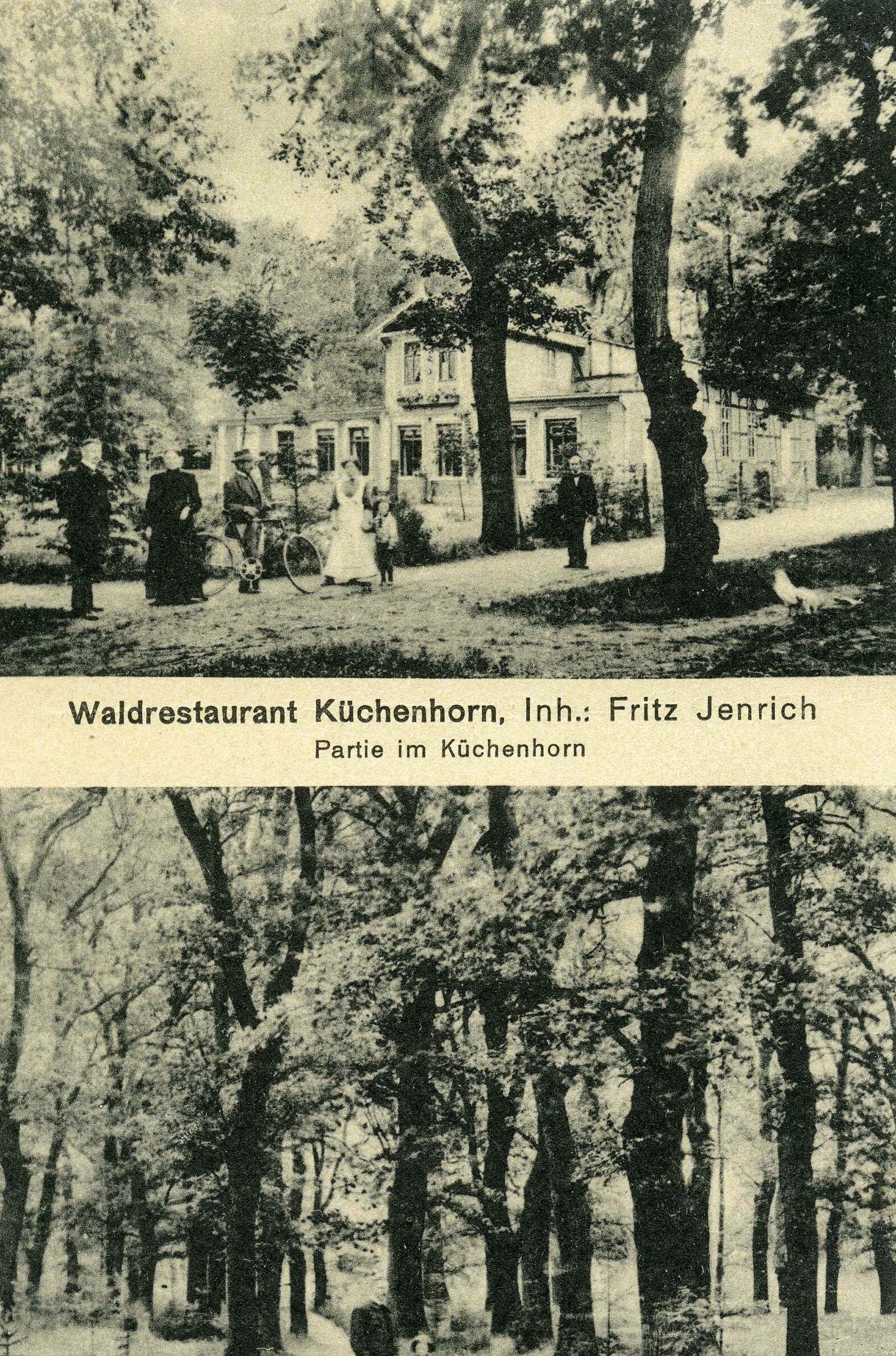 Postkarte, zweigeteilt, Küchenhorn, 1918 (Museum Wolmirstedt RR-F)