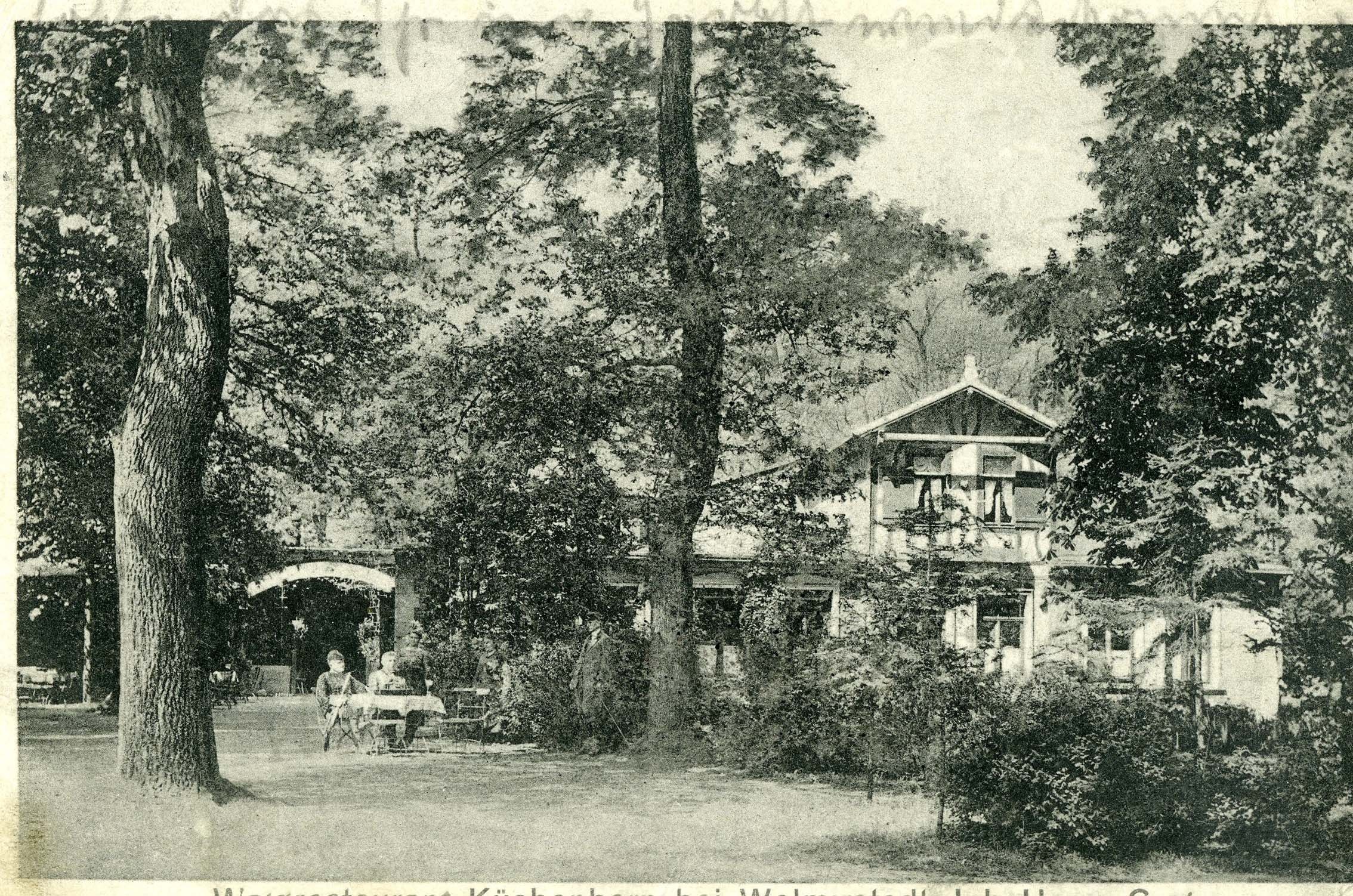Postkarte, Waldrestaurant Küchenhorn bei Wolmirstedt, 1930 (Museum Wolmirstedt RR-F)