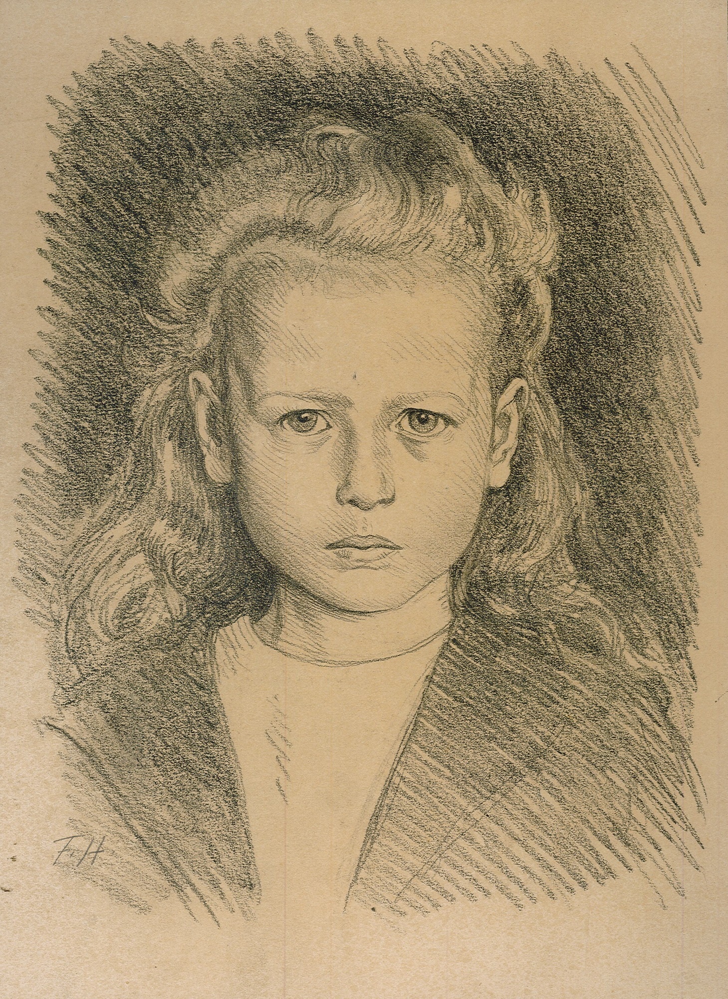 Porträt eines blonden Mädchens (Museum Schloss Moritzburg Zeitz CC BY-NC-SA)