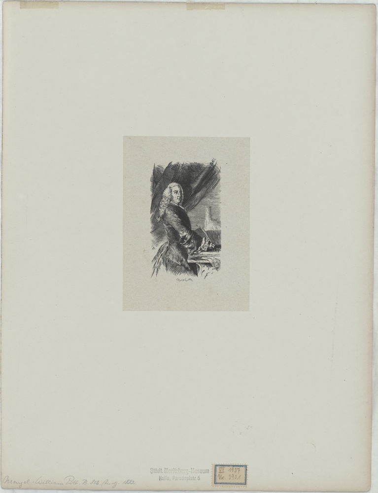 William Pitt, Graf von Chatham, englischer Premierminister. aus:  Illustrationen zu den Werken Friedrichs des Großen (Kulturstiftung Sachsen-Anhalt CC BY-NC-SA)