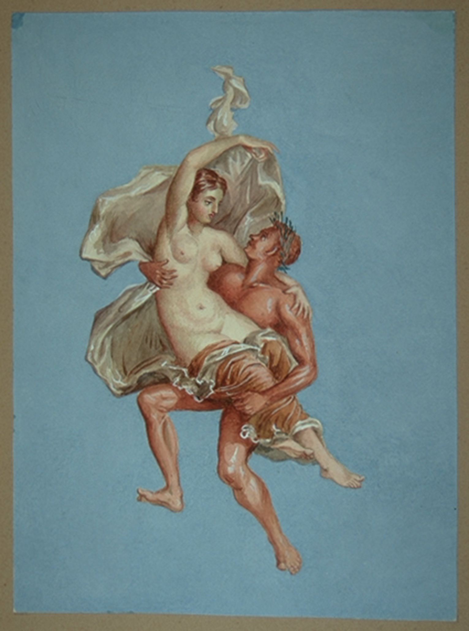 Schwebender Satyr trägt nackte Mänade (Winckelmann-Museum Stendal CC BY-NC-SA)