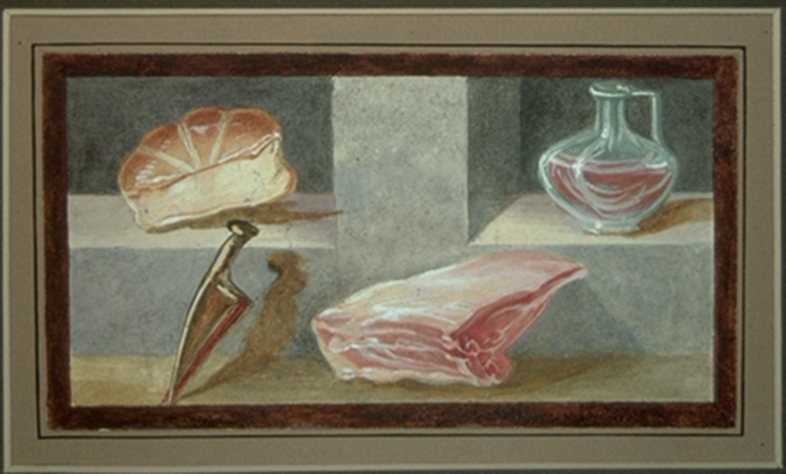 Stillleben mit Brot, Messer, Fleisch, Wein (Winckelmann-Museum Stendal CC BY-NC-SA)