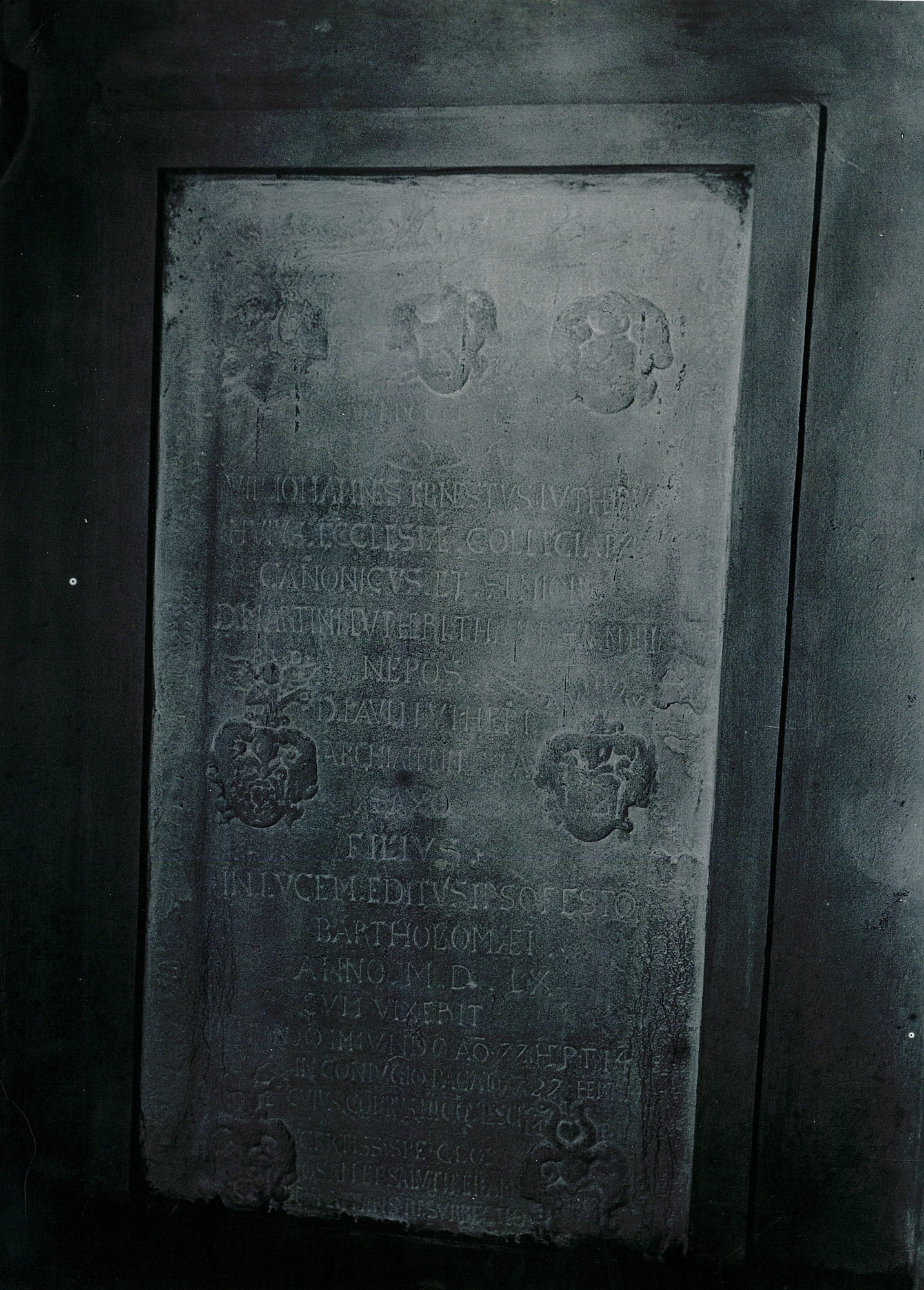 Grabplatte des Johann Ernst Luther (Museum Schloss Moritzburg Zeitz CC BY-NC-SA)