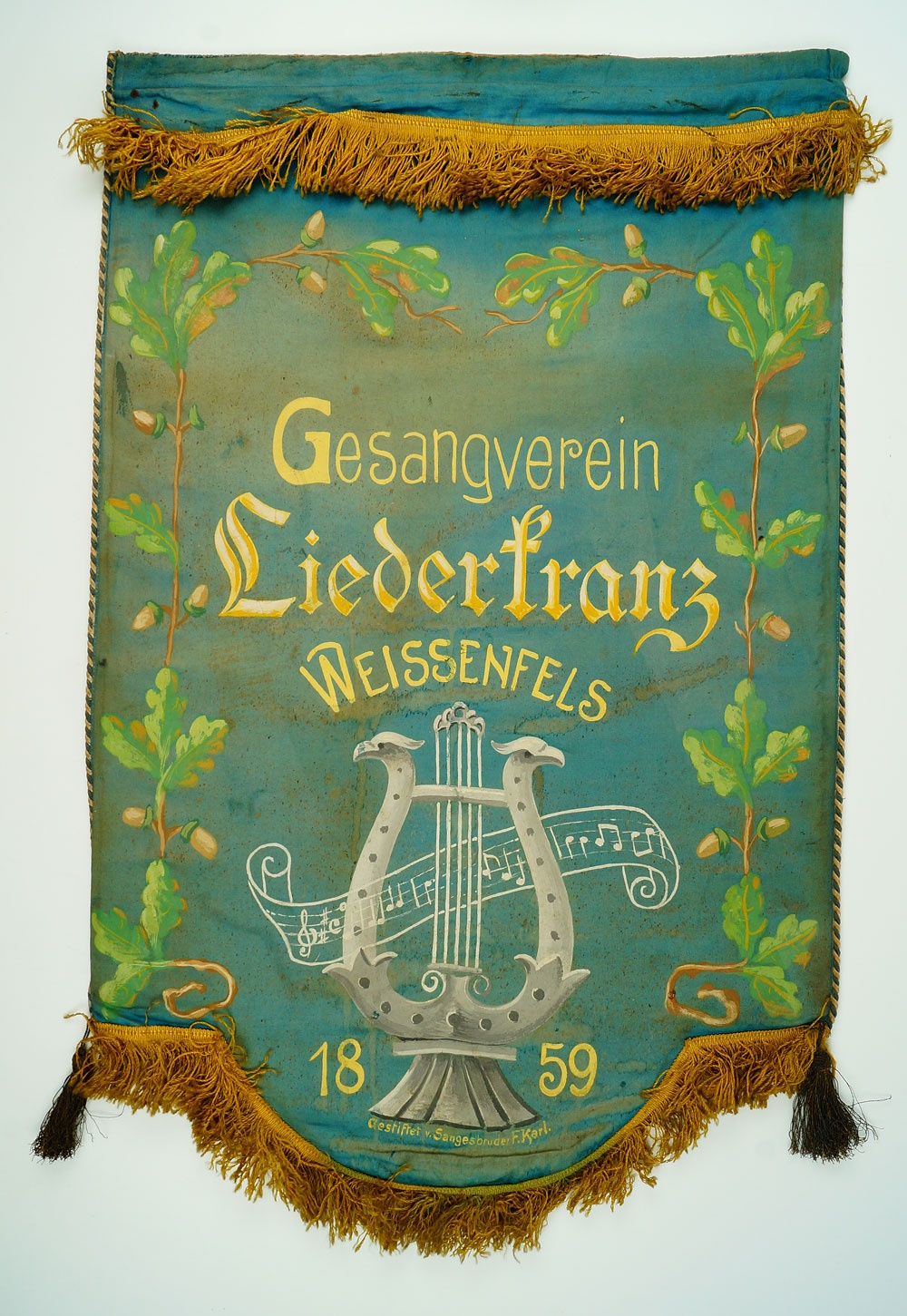 Standarte des Gesangsverein Liedertafel von 1859 (Museum Weißenfels - Schloss Neu-Augustusburg CC BY-NC-SA)