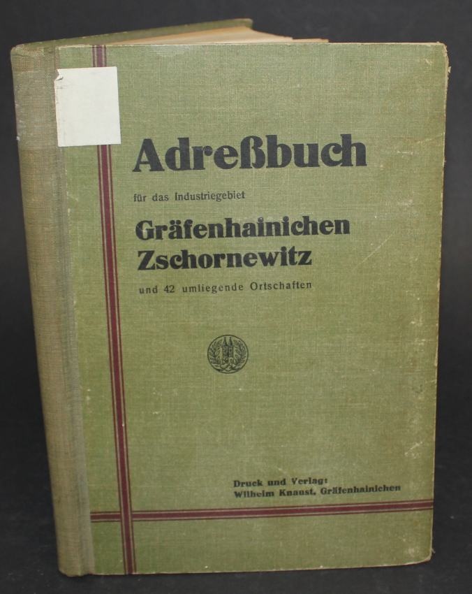 Adressbuch Gräfenhainichen und Zschornewitz, 1931 (Kreismuseum Bitterfeld CC BY-NC-SA)