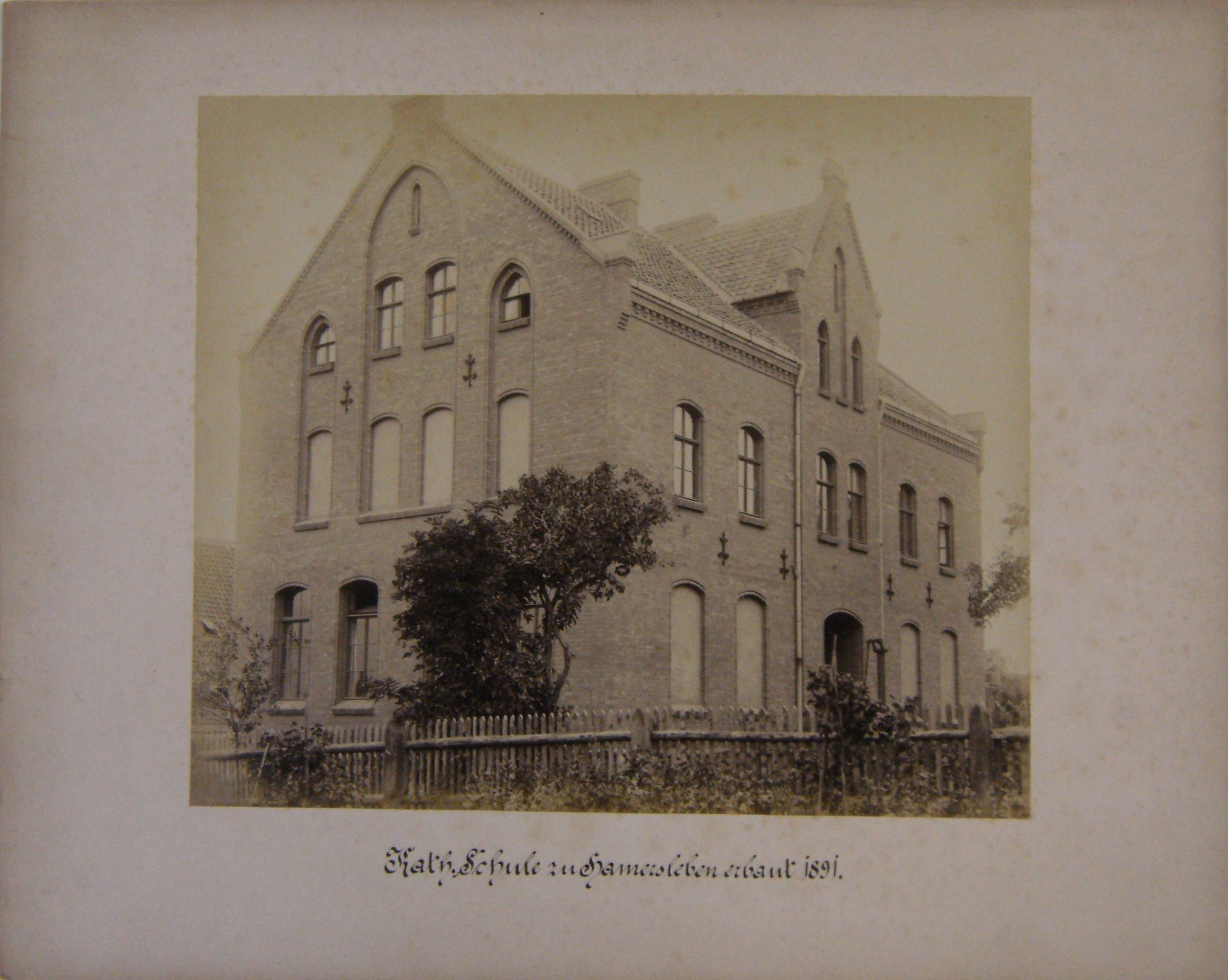 Kath. Schule, Hamersleben, 1891 (Börde-Museum Burg Ummendorf RR-F)