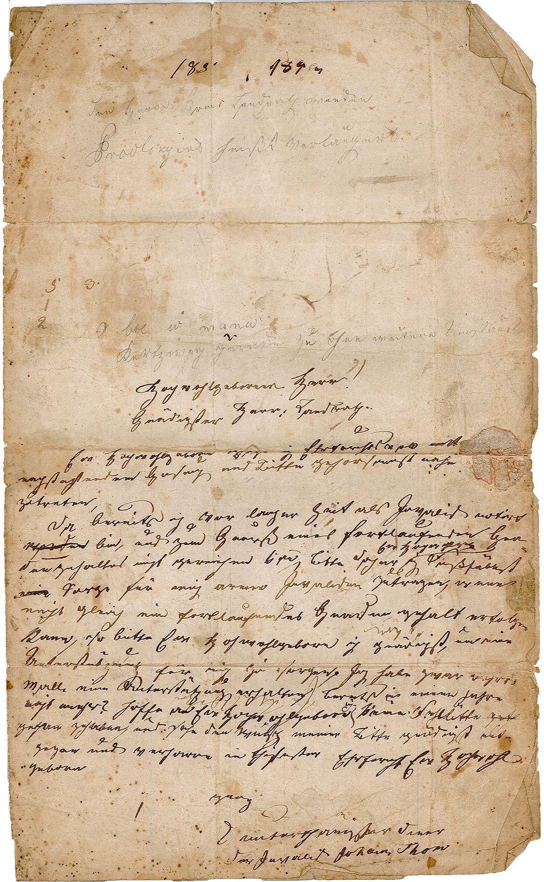Briefwechsel des Kriegs-Invaliden Johann Thom, 1849 (Museum Wolmirstedt RR-F)