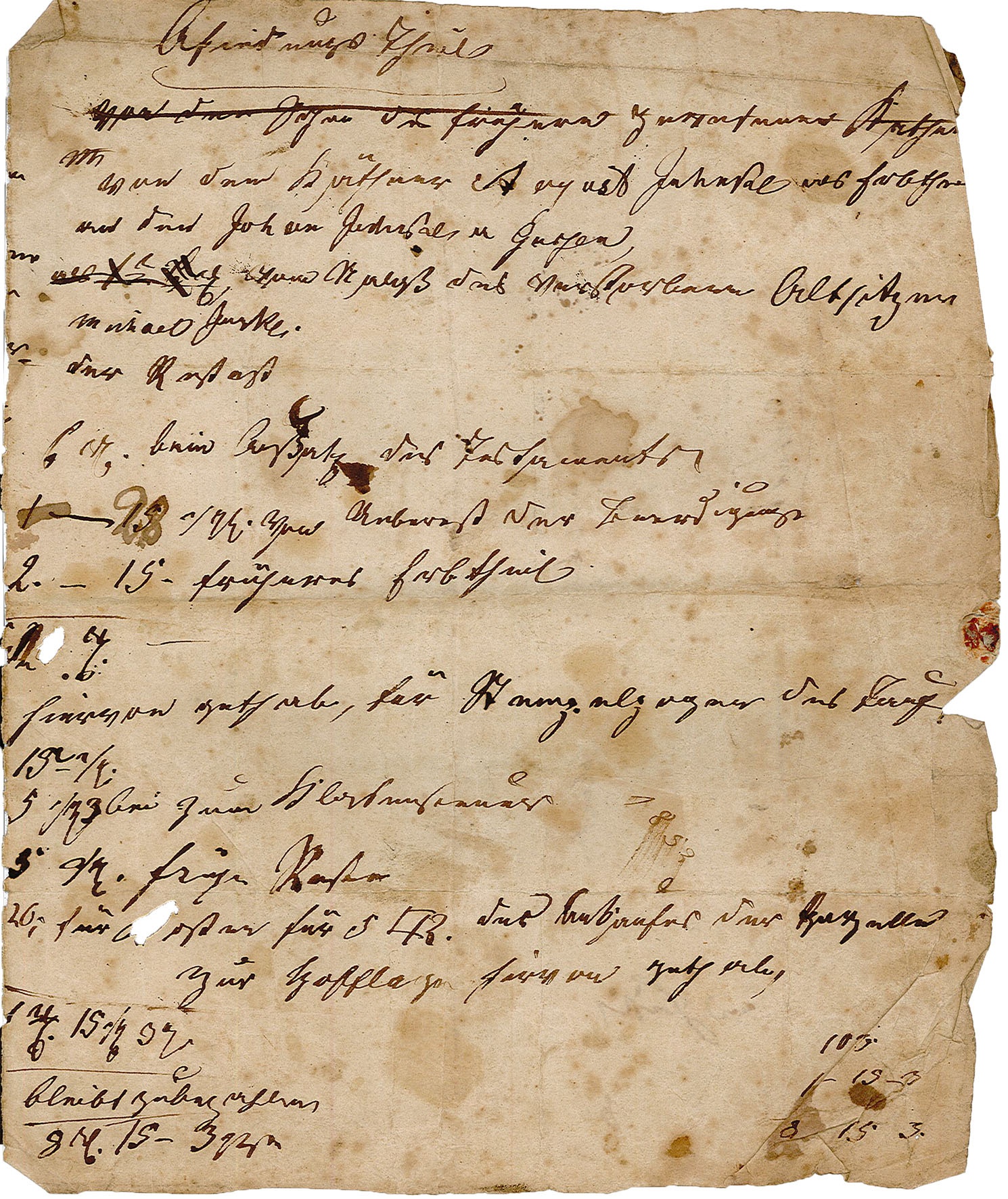 Brief an das Scholzen-Amt (?) (19.Jh.) (Museum Wolmirstedt RR-F)