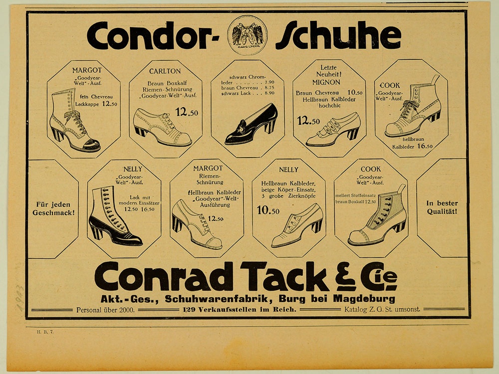 Werbung für Condorschuhe, 1913 (Museum Weißenfels - Schloss Neu-Augustusburg CC BY-NC-SA)