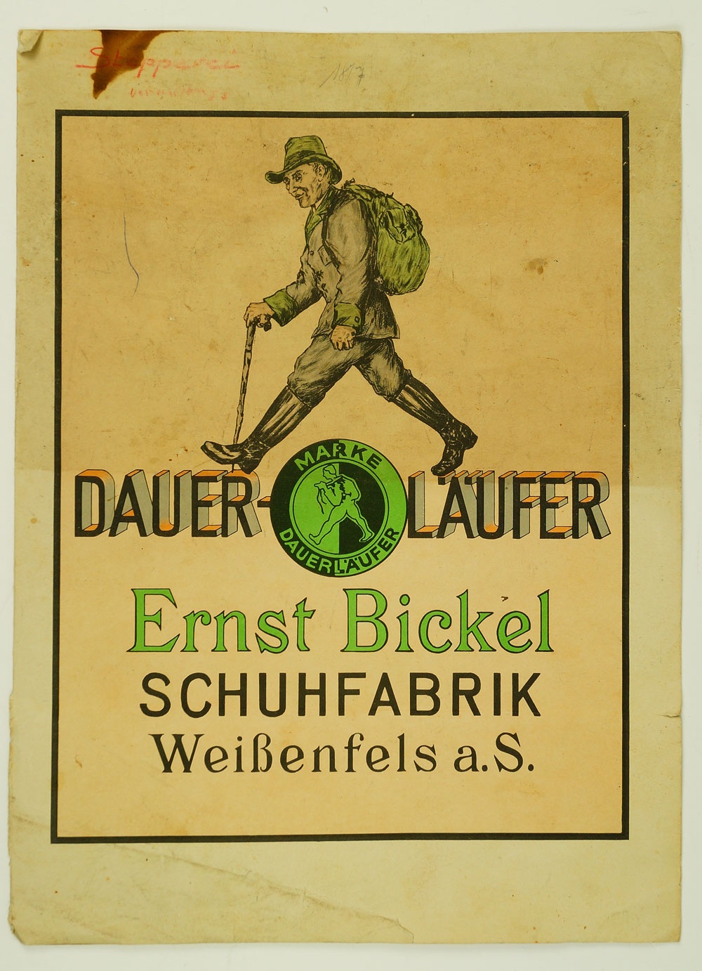 Werbung für Schuhfabrik Ernst Bickel, Weißenfels (Museum Weißenfels - Schloss Neu-Augustusburg CC BY-NC-SA)