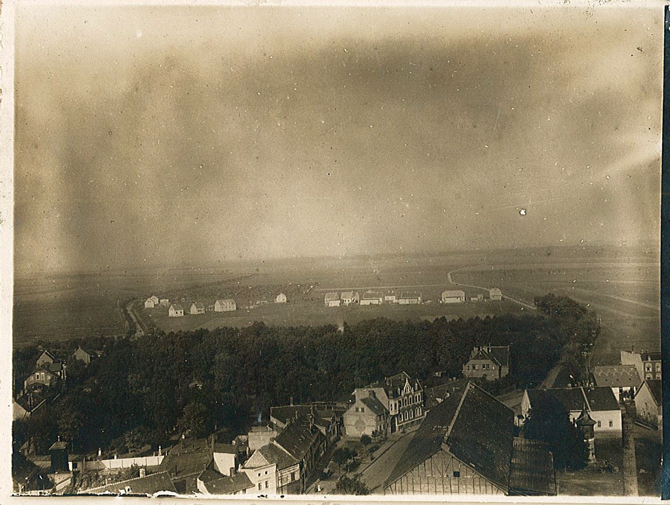 Ansichtskarte mit Luftbild von Wolmirstedt, 1927 (Museum Wolmirstedt RR-F)