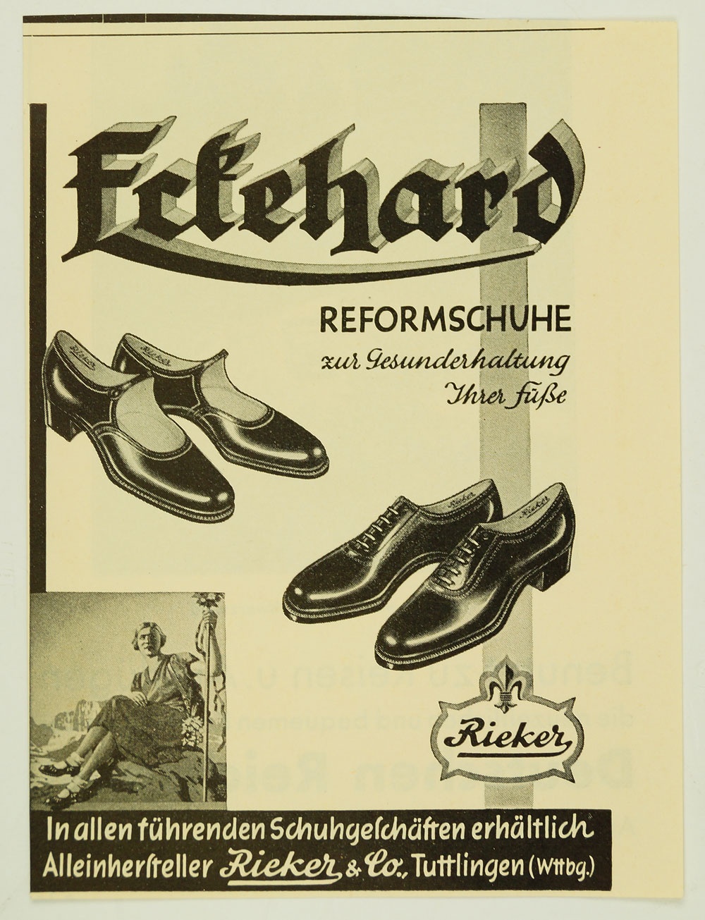 Werbung für Rieker Schuhfabrik, Tuttlingen (Museum Weißenfels - Schloss Neu-Augustusburg CC BY-NC-SA)
