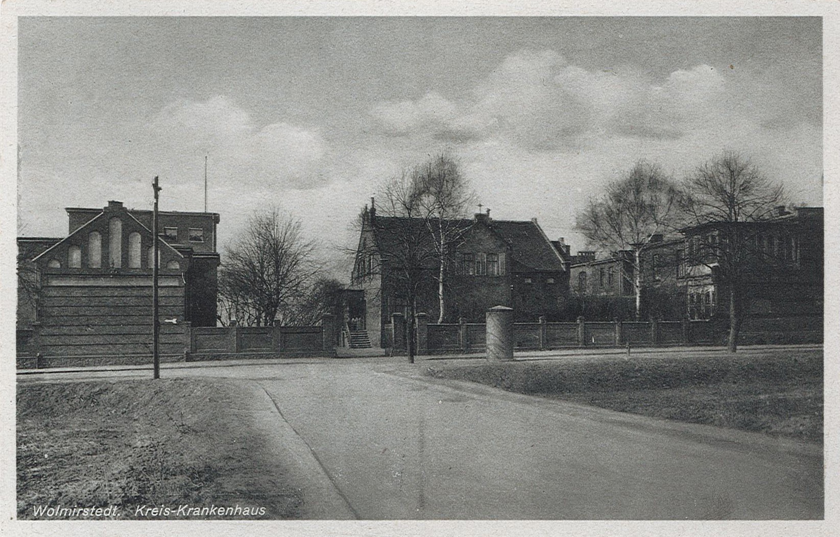 Postkarte mit Ansicht des Kreiskrankenhauses Wolmirstedt, 1920? (Museum Wolmirstedt RR-F)