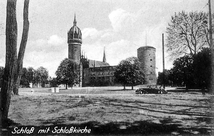 Wittenberger Schloß mit Schloßkirche (Westseite) (Haus der Geschichte Wittenberg RR-F)