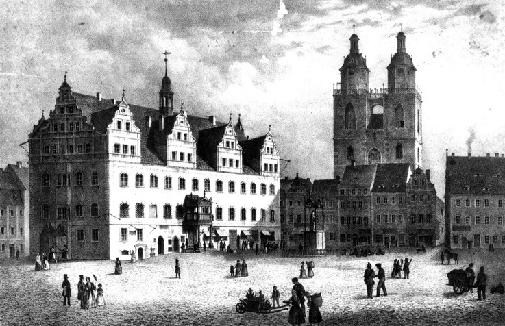 Marktplatz der Lutherstadt Wittenberg (Haus der Geschichte Wittenberg RR-F)