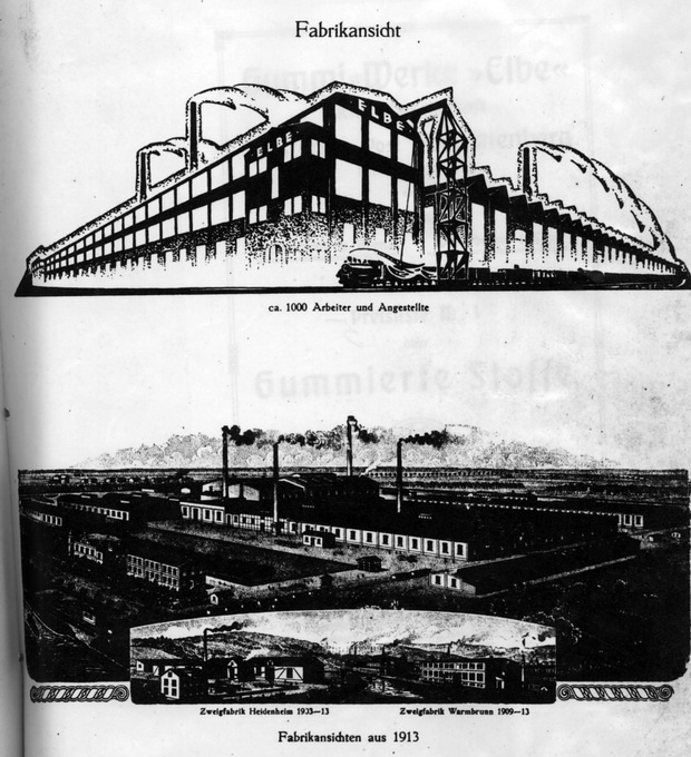 Fabrikansichten aus dem Jahr 1913 - Zweigfabriken des Gummi-Werkes „Elbe“ (Haus der Geschichte Wittenberg RR-F)