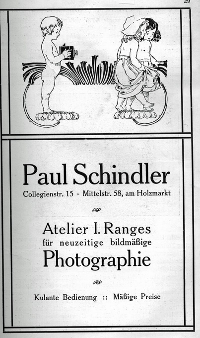 Firmenanzeige - „Paul Schindler“, Photograph (Haus der Geschichte Wittenberg RR-F)