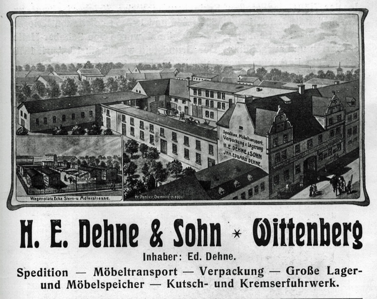 Firmenanzeige - „H. E. Dehne (Haus der Geschichte Wittenberg RR-F)