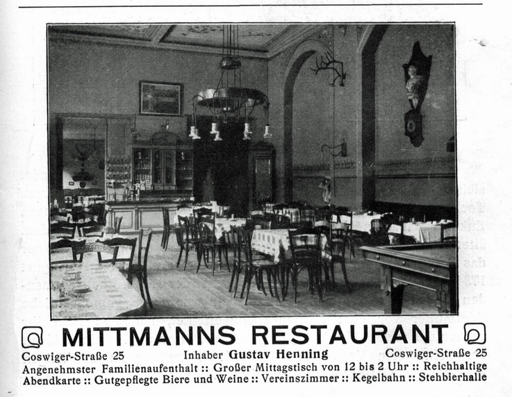 Firmenanzeige - „Mittmanns Restaurant" (Haus der Geschichte Wittenberg RR-F)