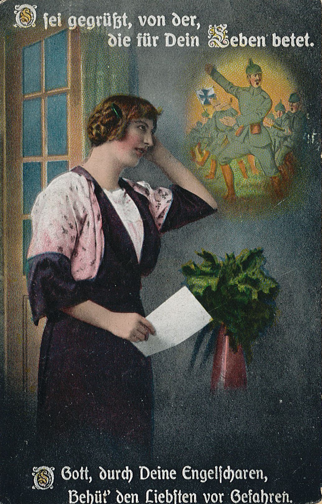 (Feld-)Postkarte an Martha Marx in Guben von Conrad Schmerwitz (Museum Wolmirstedt RR-F)
