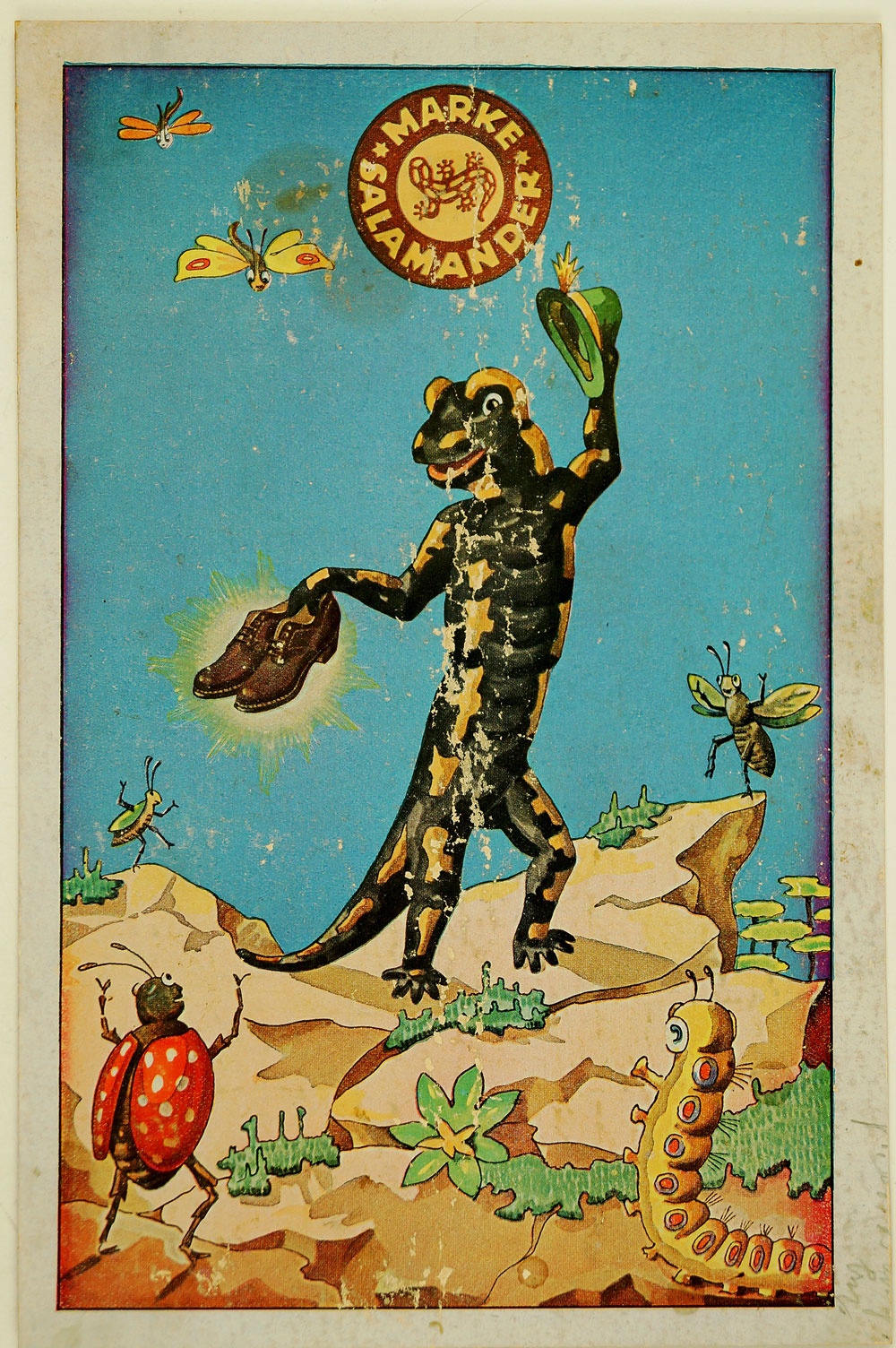 Werbetafel für Salamderschuhe, um 1935 (Museum Weißenfels - Schloss Neu-Augustusburg CC BY-NC-SA)