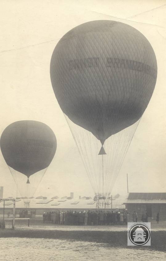 S/W Fotografie Ballon-Höhenfahrt, Februar 1932 (Kreismuseum Bitterfeld CC BY-NC-SA)