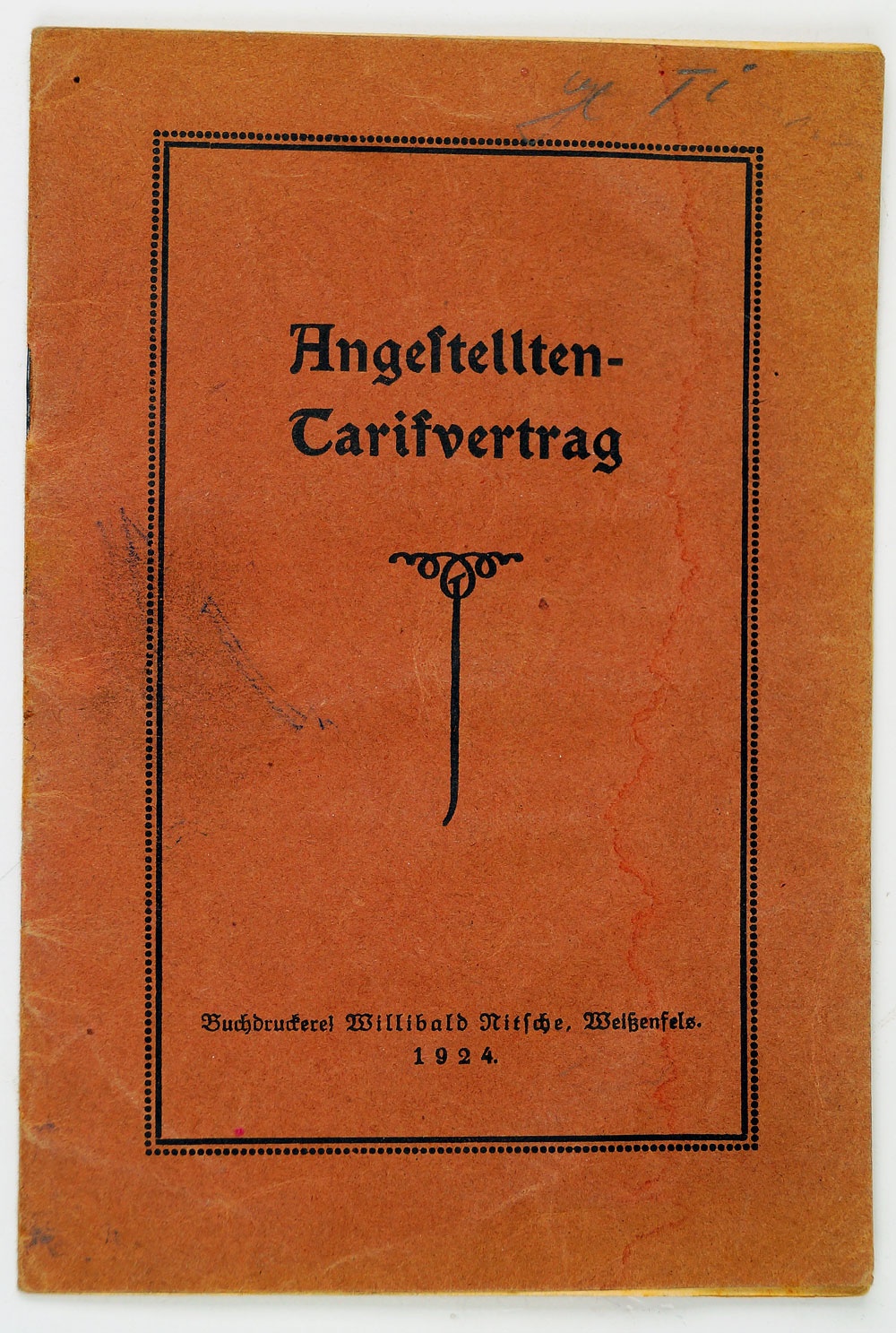 Broschüre über Angestellten-Tarifvertrag, 1924 und 1927 (Museum Weißenfels - Schloss Neu-Augustusburg CC BY-NC-SA)