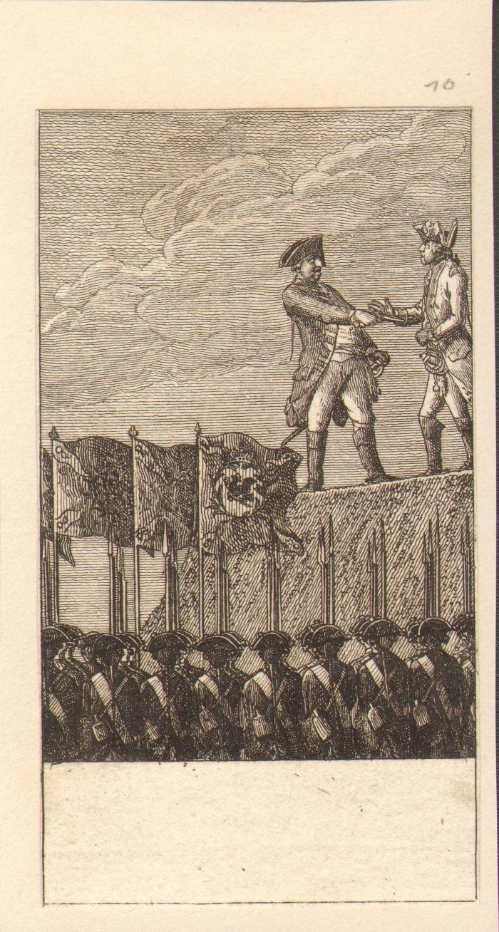 Brandenburgische Kriegs-Scenen, Wolffersdorfs schnelle Gegenwart des Geistes. 1759 (Gleimhaus Halberstadt CC BY-NC-SA)