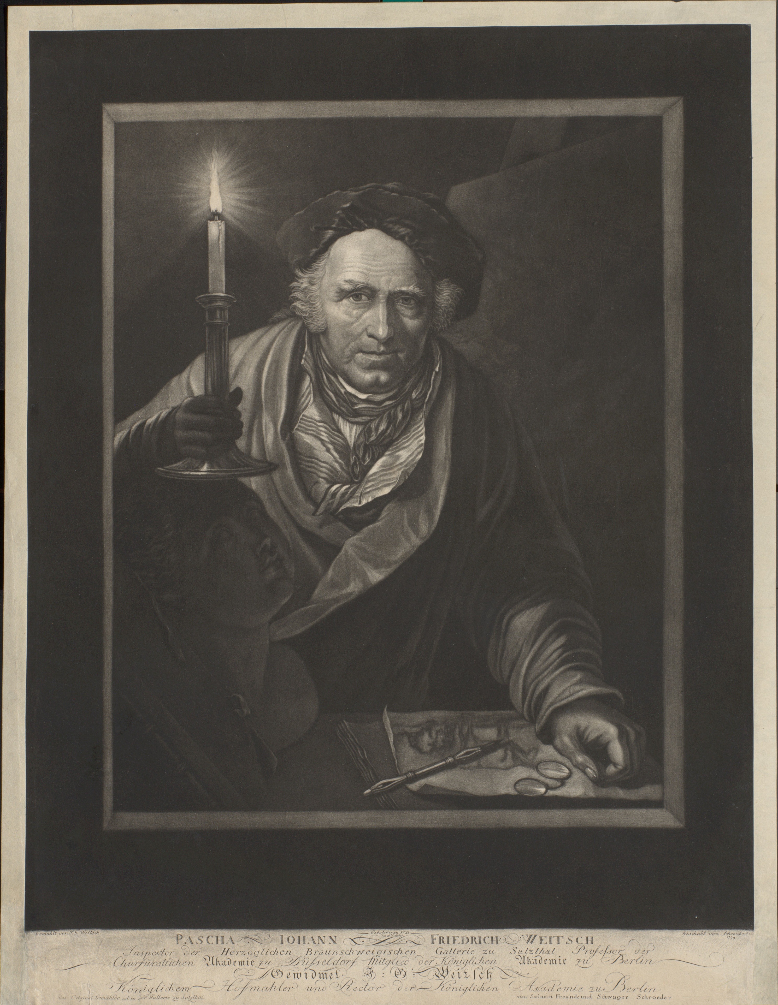 Porträt Pascha Johann Friedrich Weitsch mit Leuchter (Gleimhaus Halberstadt CC BY-NC-SA)