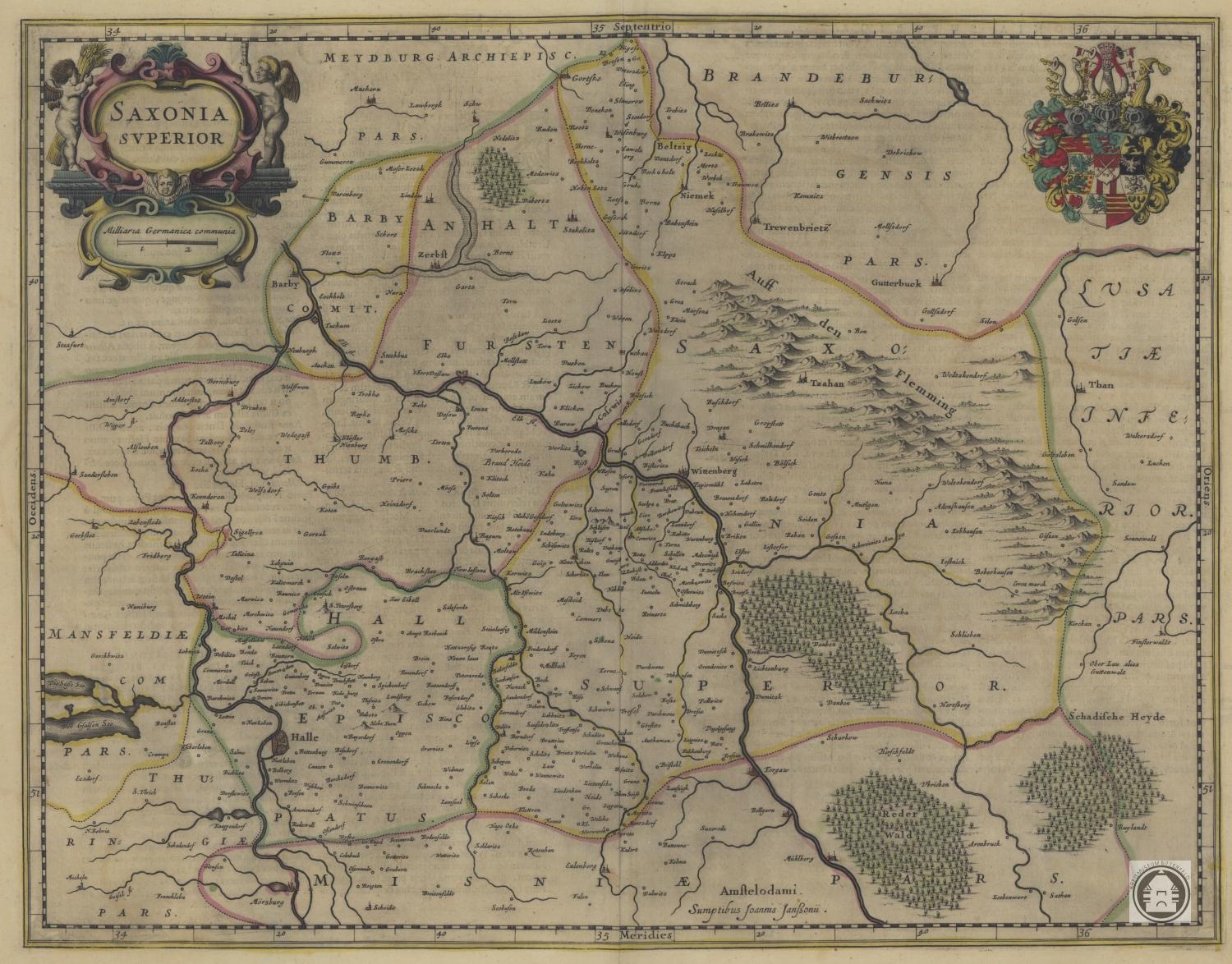 Karte "Saxonia Svperior" (Kreismuseum Bitterfeld CC BY-NC-SA)