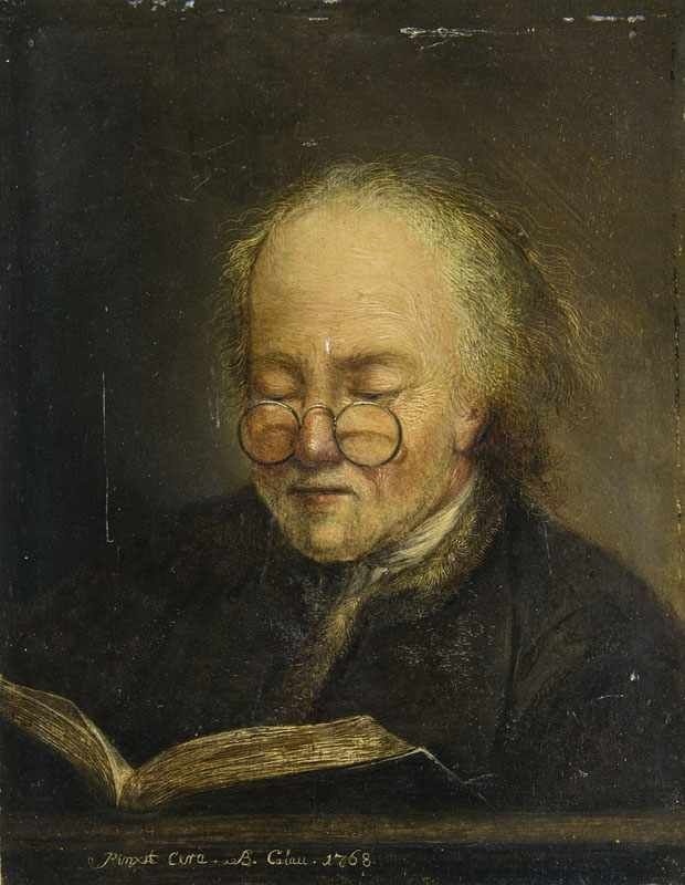 Lesender Mann mit Brille (Gleimhaus Halberstadt CC BY-NC-SA)