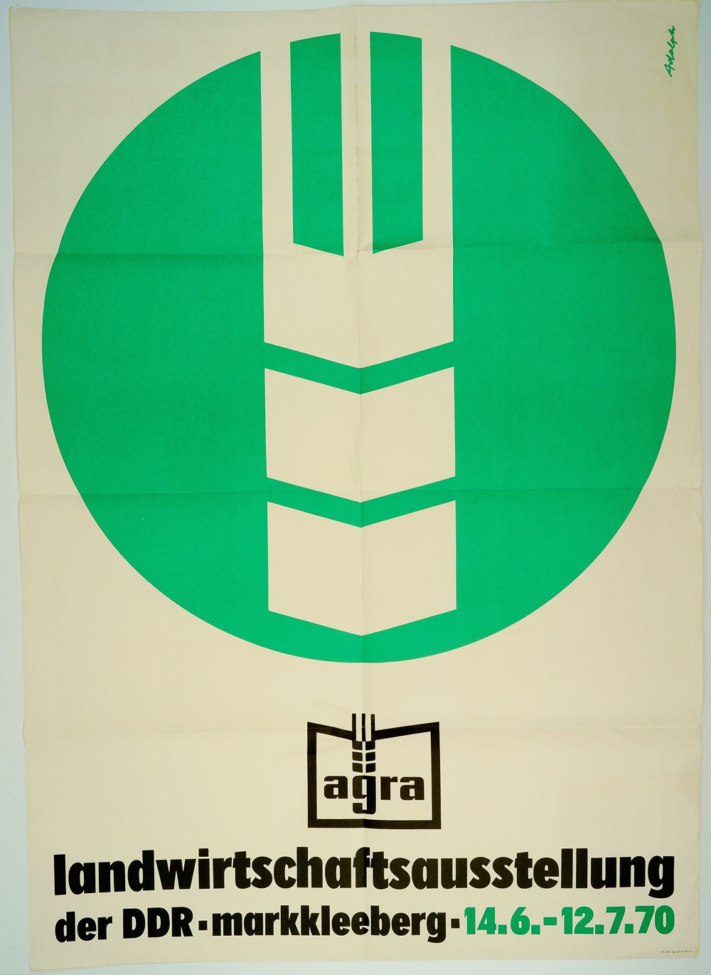 Plakat für die landwirtschaftsausstellung (agra) in Markkleeberg 1970 (Museum Weißenfels - Schloss Neu-Augustusburg CC BY-NC-SA)
