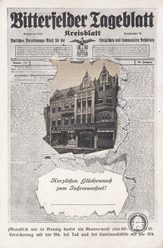 Ansichtskarte "Bitterfelder Tageblatt" (Kreismuseum Bitterfeld CC BY-NC-SA)