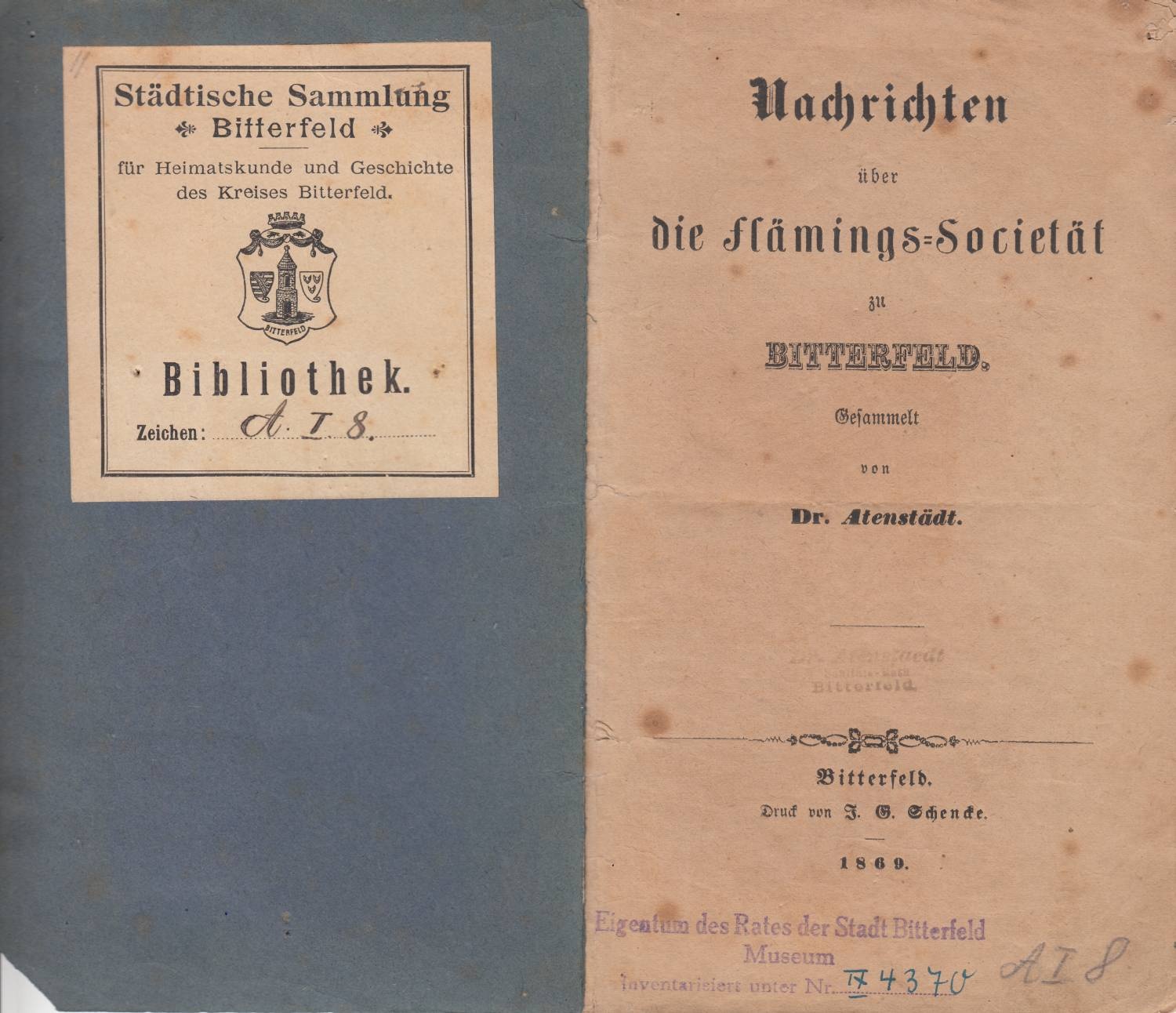 Nachrichten über die Flämings-Societät zu Bitterfeld. (Kreismuseum Bitterfeld CC BY-NC-SA)