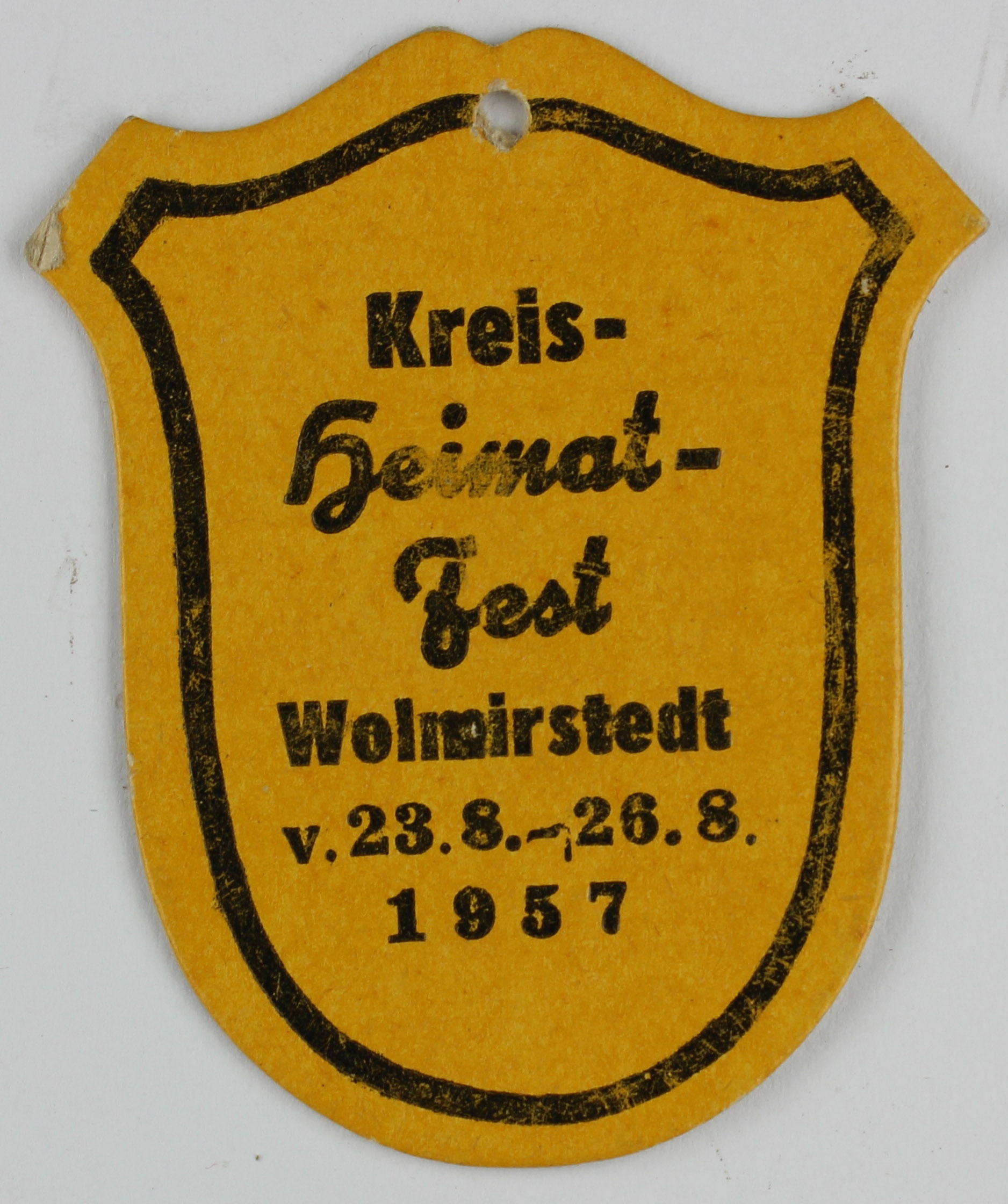 Plakette Kreisheimatfest 1957 (Museum Wolmirstedt RR-F)