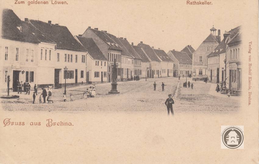 S/W Ansichtskarte Brehna, Marktplatz (Kreismuseum Bitterfeld RR-F)