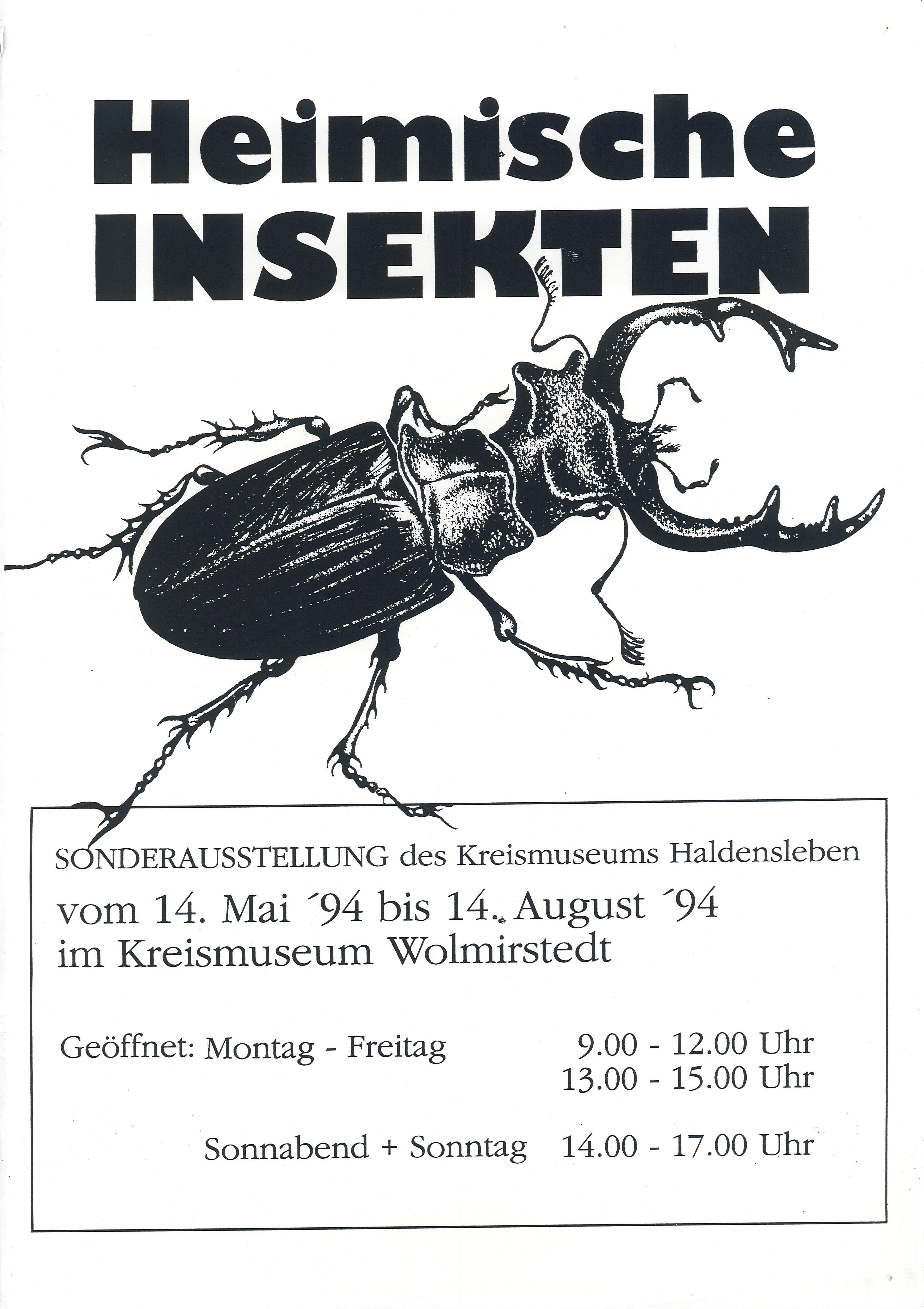 Ausstellungsplakat Sonderausstellung "Heimische Insekten" (Museum Wolmirstedt RR-F)