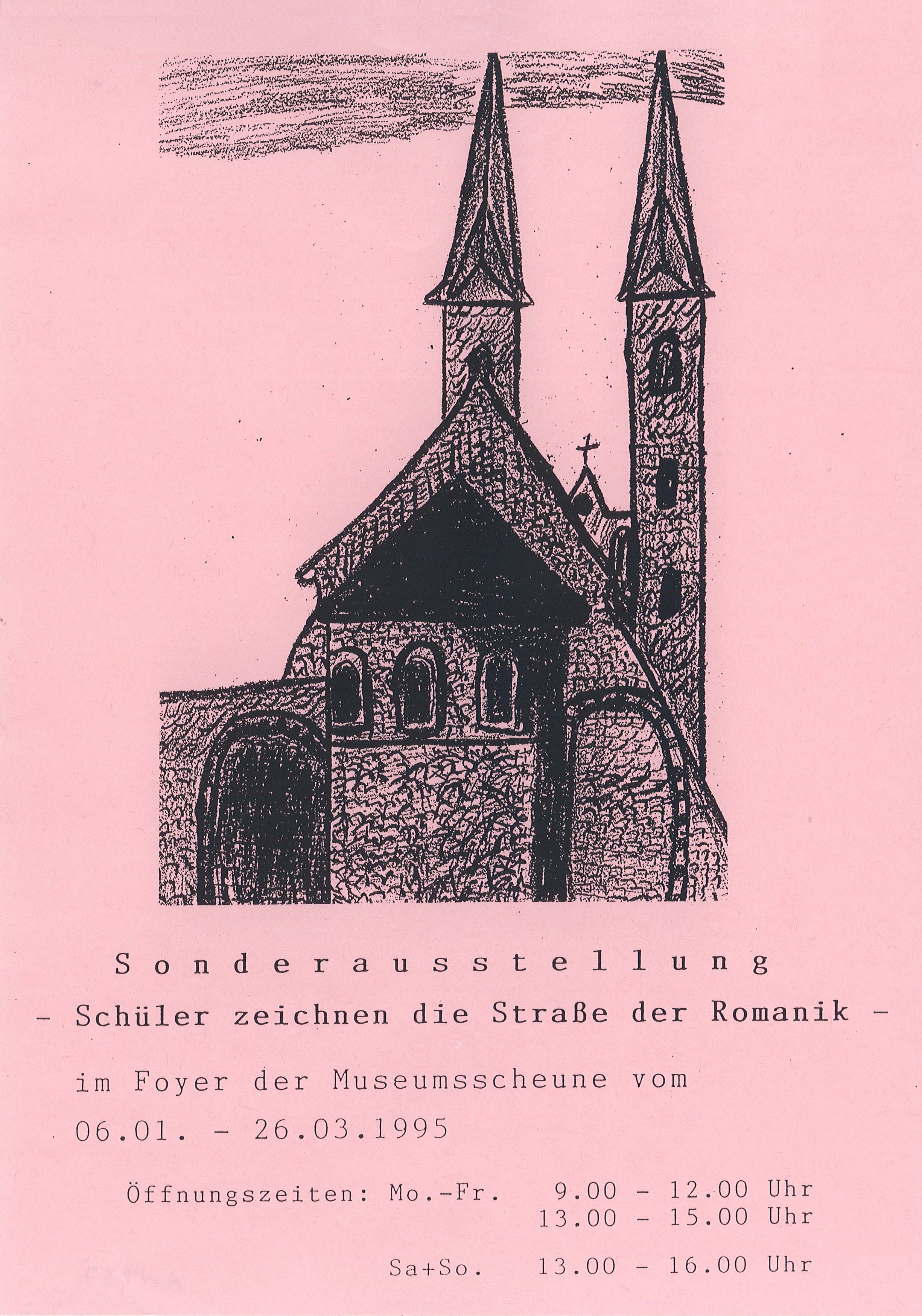 Ausstellungsplakat Sonderausstellung "Schüler zeichnen die Straße der Romanik" (Museum Wolmirstedt RR-F)