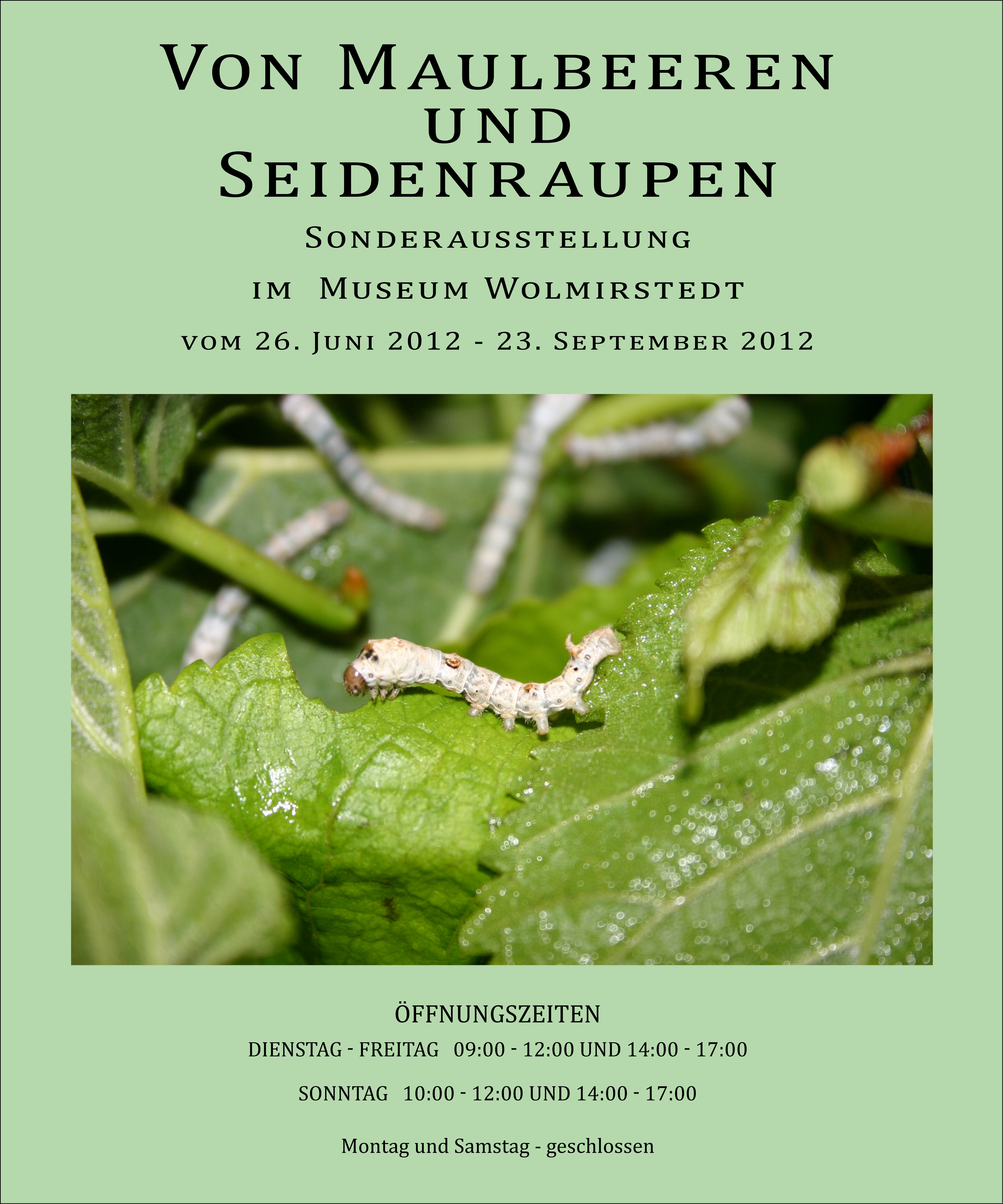 Ausstellungsplakat Sonderausstellung "Von Maulbeeren und Seidenraupen" (Museum Wolmirstedt RR-F)