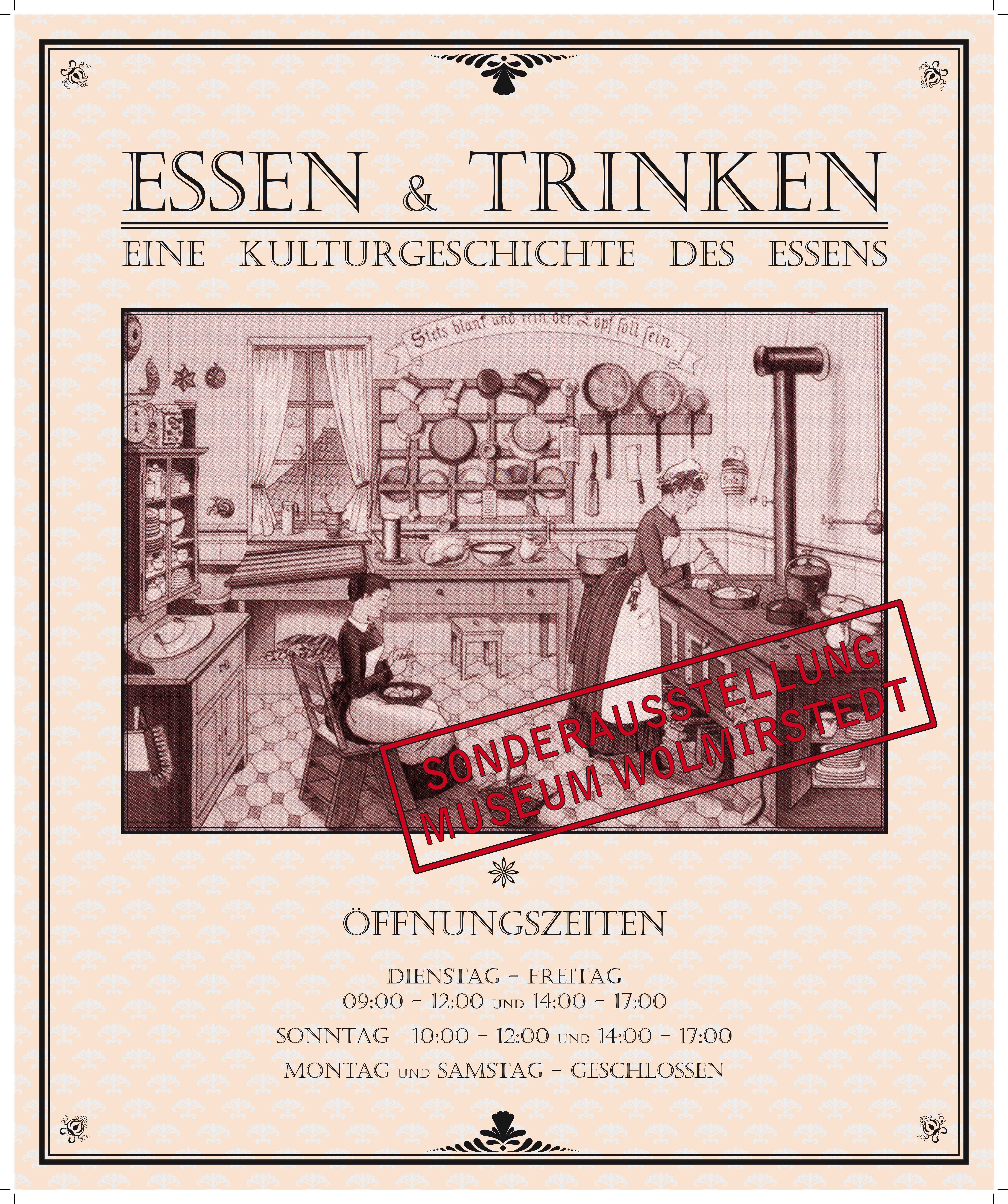 Ausstellungsplakat Sonderausstellung "Essen & Trinken. Eine Kulturgeschichte des Essens". (Museum Wolmirstedt RR-F)