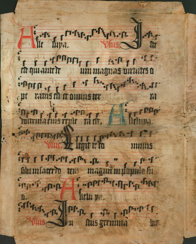 Mittelalterliche Handschrift (Seite aus einem Responsorium?) (Stiftung Händel-Haus CC BY-NC-SA)