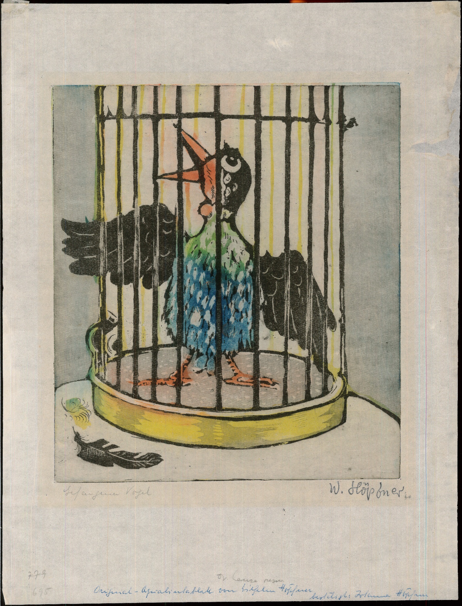 Gefangener Vogel (Winckelmann-Museum CC BY-NC-SA)