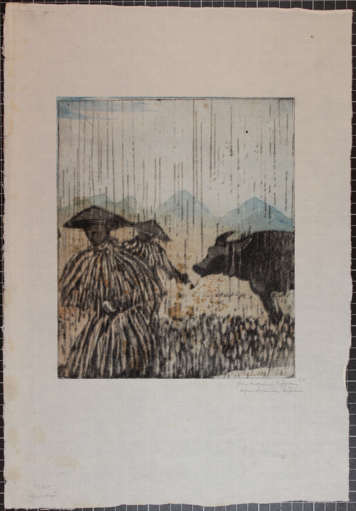 ohne Titel (Reisbauern im Regen) (Winckelmann-Museum CC BY-NC-SA)