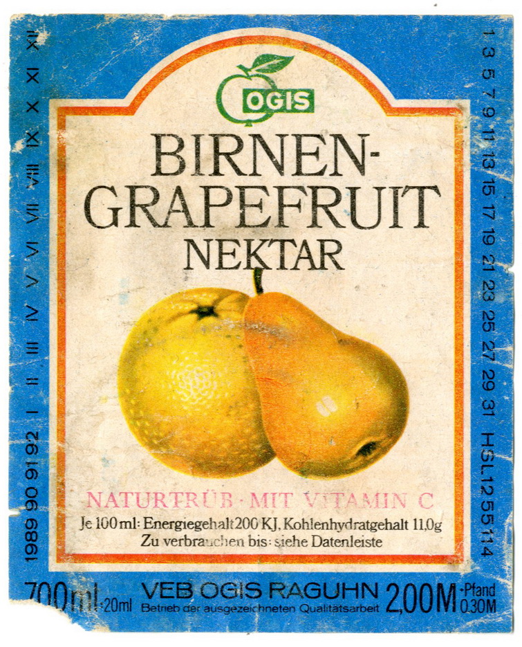 Birnen Grapfruit Nektar (Haus der Geschichte Wittenberg RR-F)