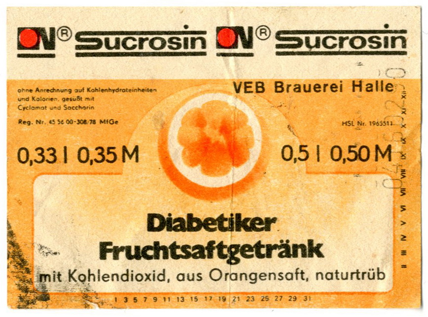 "Sucrosin" - Diabetiker Fruchtsaftgetränk (Haus der Geschichte Wittenberg RR-F)