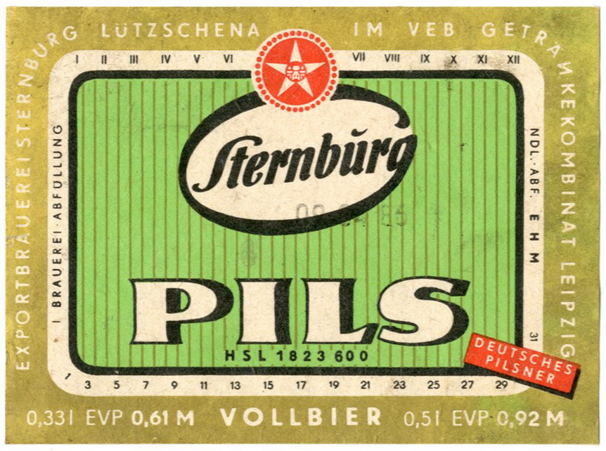 Etikett für Bier "Sternburg Pils" (Haus der Geschichte Wittenberg RR-F)